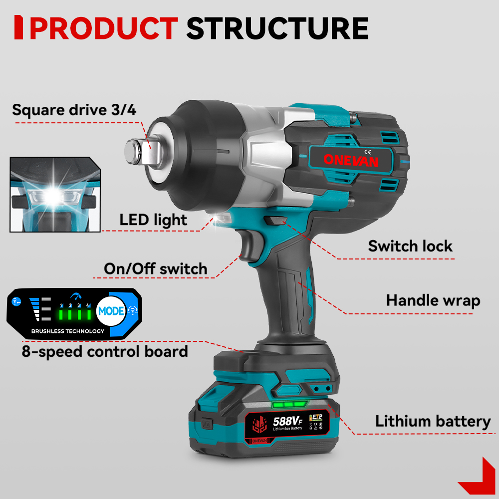 Аккумуляторный бесщеточный уда – обзор и цена Torque Wrench